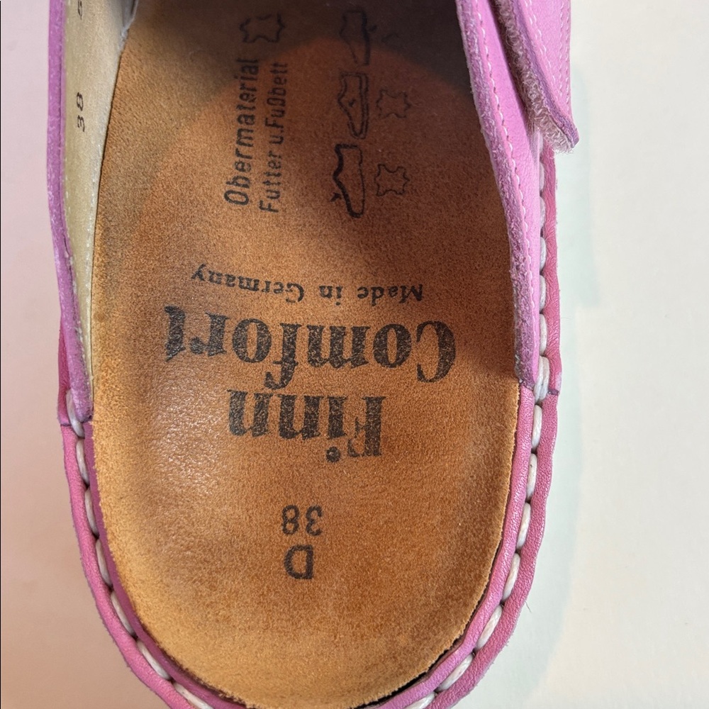 Finn Comfort Pink Leather Comfort Slide Sandals EU 38 US Size 8 - Picture 5 of 9